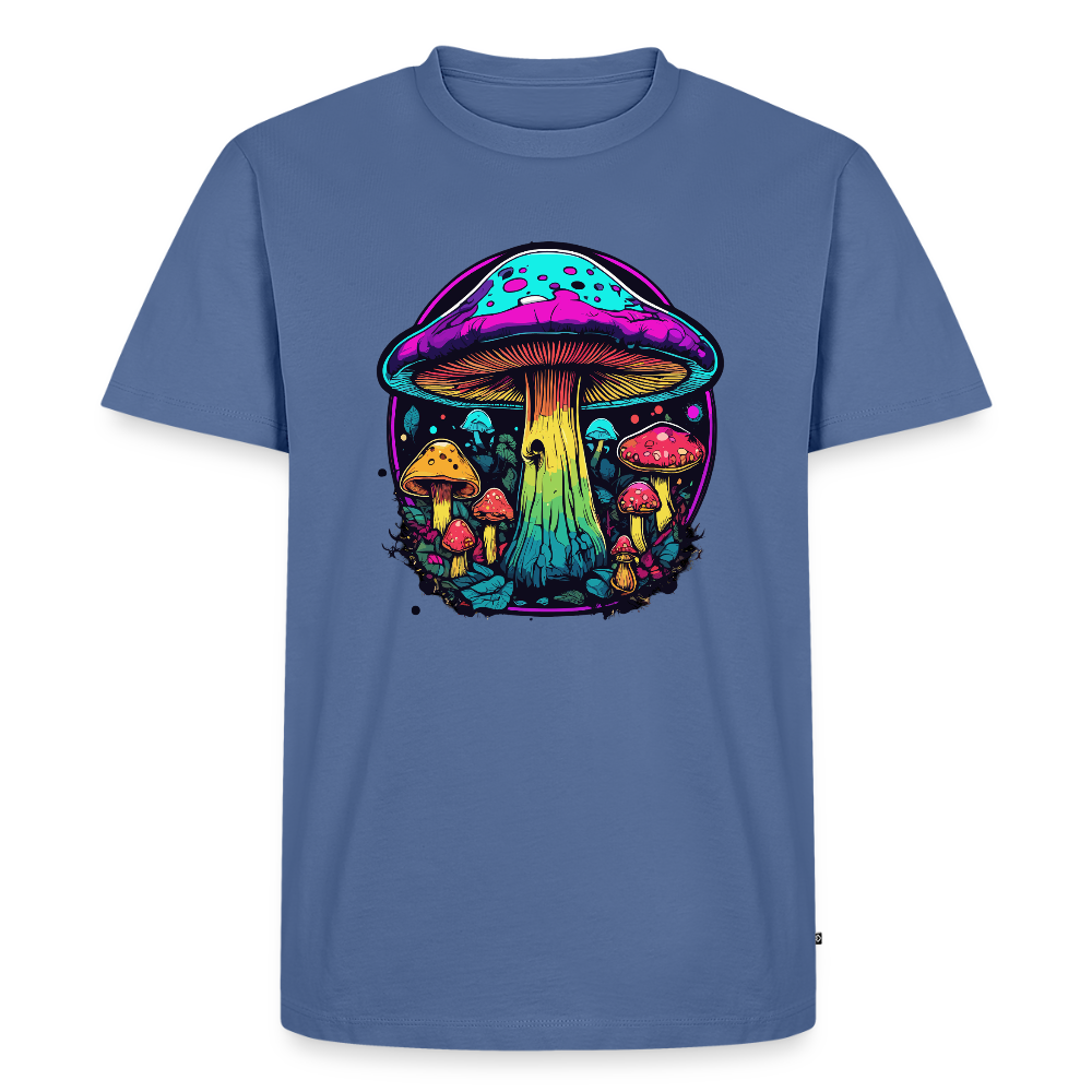 Miesten Spreadshirt Premium t-paita Värikkäällä sieniaiheella - kyyhkynsininen