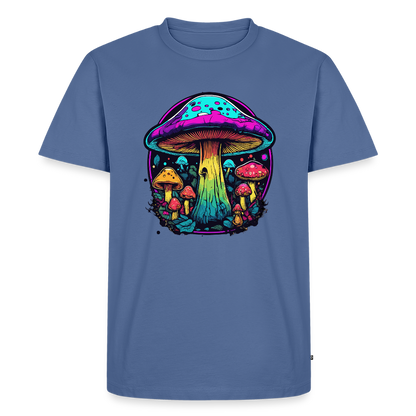 Miesten Spreadshirt Premium t-paita Värikkäällä sieniaiheella - kyyhkynsininen