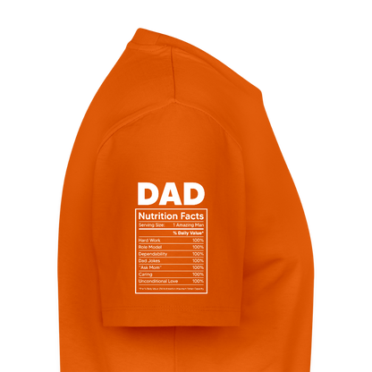 Miesten Spreashirt Premium T-Paita Dad aiheisella Rinta- ja hihaprintillä - oranssi 