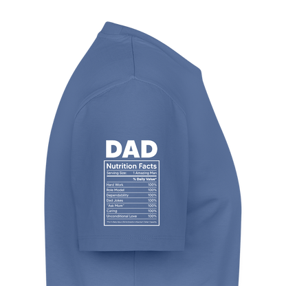 Miesten Spreashirt Premium T-Paita Dad aiheisella Rinta- ja hihaprintillä - kyyhkynsininen