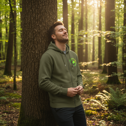 Unisex Luomu Vetoketjuhuppari Planeetta Maa - khaki