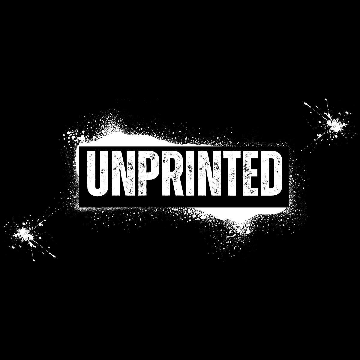 UnPrinted logo mustavalkoinen